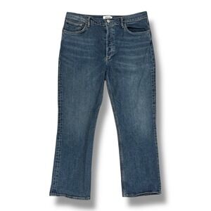 AGOLDE Riley‎ High Rise Straight Crop Jeans Size 32 Dark Wash Denim Minimalist